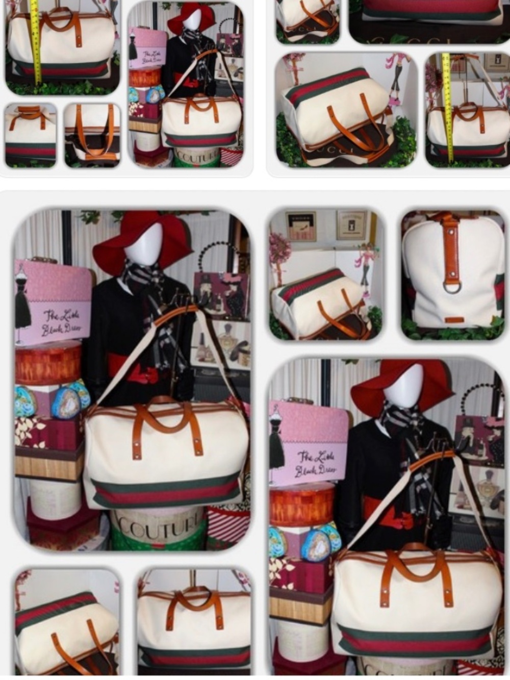 GUCCI RED & GREEN WEB STRIPE LARGE DUFFLE BAG! (2-WAY) - Picture 10 of 16
